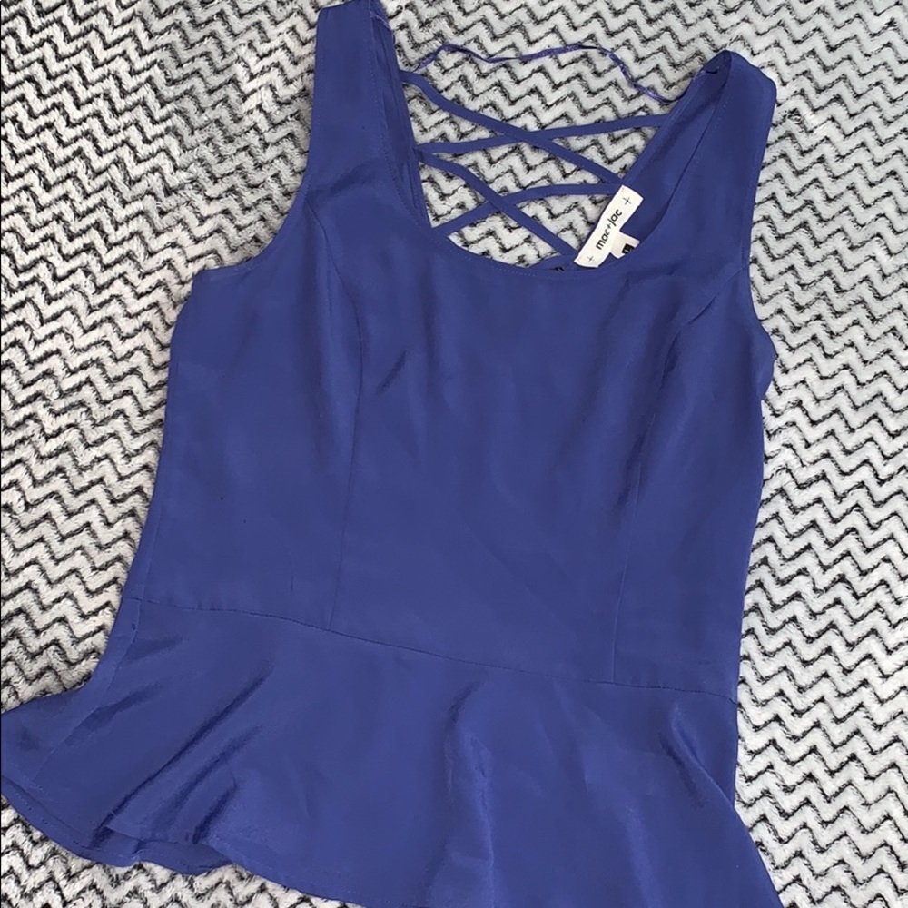 Woman’s peplum blue top